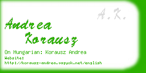 andrea korausz business card